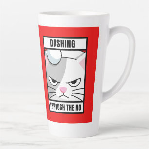 FUNNY GRUMP CAT CHRISTMAS LATTE COFFEE MUG