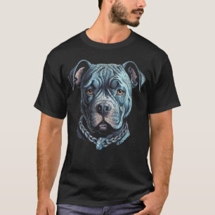 Funny Grumpy American Pit Bull Terrier Puppy Illus T-Shirt