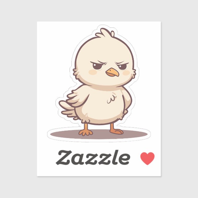 Funny Grumpy Baby Bird Kawaii Cartoon (Sheet)