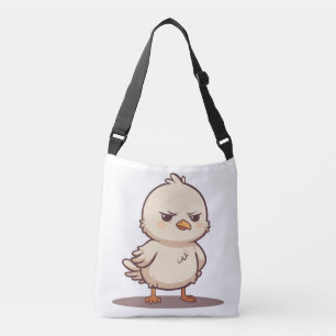 Funny Grumpy Baby Bird Kawaii Cartoon Crossbody Bag
