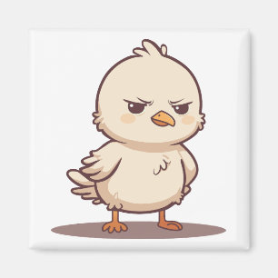Funny Grumpy Baby Bird Kawaii Cartoon Magnet