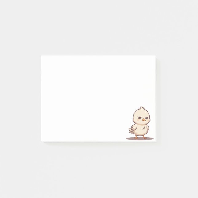 Funny Grumpy Baby Bird Kawaii Cartoon Post-it Notes (Front)