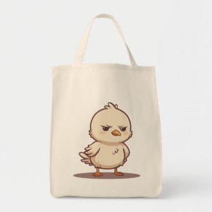 Funny Grumpy Baby Bird Kawaii Cartoon Tote Bag