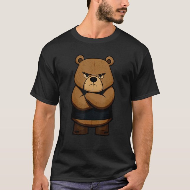 Funny Grumpy Bear - Bad-tempered Curmudgeon T-Shirt (Front)