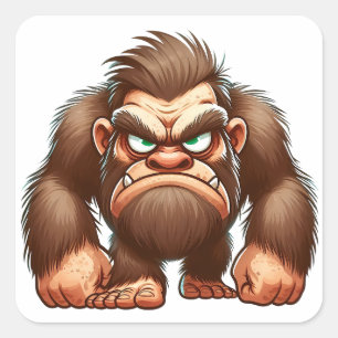 Funny grumpy Bigfoot Sticker Sasquatch Decal