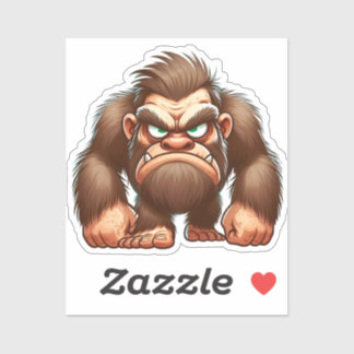 Funny grumpy Bigfoot Sticker | Sasquatch Decal