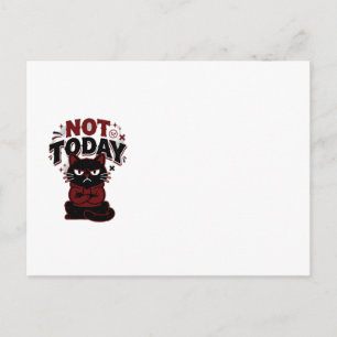 Funny Grumpy Black Cat Not Today Coffee Mug Postcard
