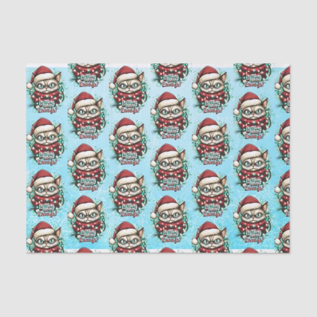 Funny Grumpy Cat Christmas Tissue Paper (Front)