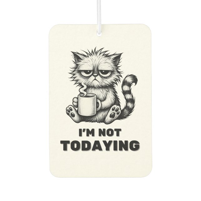 Funny Grumpy Cat Coffee Car Accessory  Air Freshener (Front)