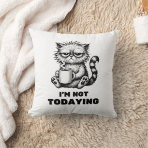 Funny Grumpy Cat Coffee Cat Lovers Accent Cushion
