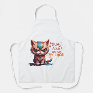 Funny Grumpy Cat "I Am Not Angry, Just This Is My  Apron