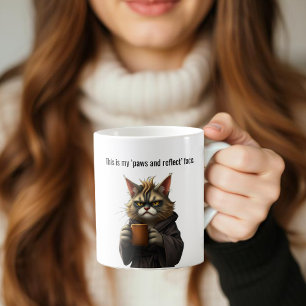 Funny Grumpy cat in a Robe and Coffee Coffee Mug