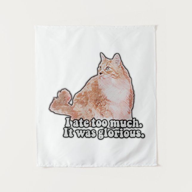 Funny grumpy cat meme for cat and kitty lovers tapestry (Front)