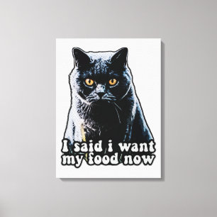 Funny grumpy cat meme for cat owners and lovers canvas print