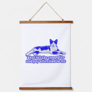 Funny grumpy cat meme for cat owners & lovers  hanging tapestry
