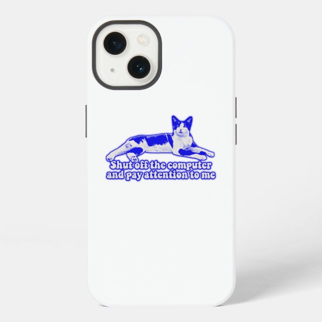 Funny grumpy cat meme for cat owners & lovers iPhone case (Back)