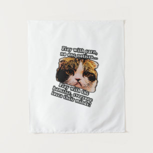Funny grumpy cat meme for cats and kittens owners tapestry