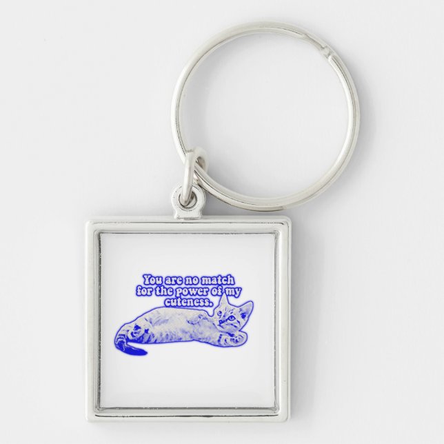 Funny grumpy cat meme for kitten and cat lovers key ring (Front)