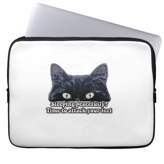 Funny grumpy cat meme for kitten owners &cat lover laptop sleeve (Front)