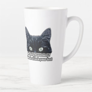 Funny grumpy cat meme for kitten owners &cat lover latte mug