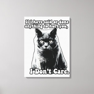 Funny grumpy cat meme for kitten persons & owners canvas print