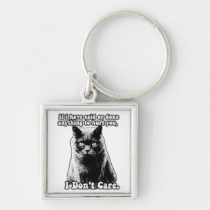 Funny grumpy cat meme for kitten persons & owners key ring