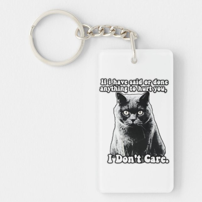 Funny grumpy cat meme for kitten persons & owners key ring (Front)