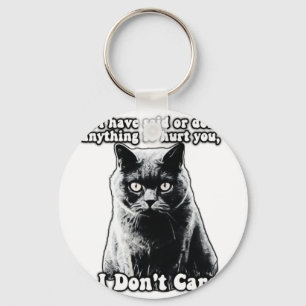 Funny grumpy cat meme for kitten persons & owners key ring