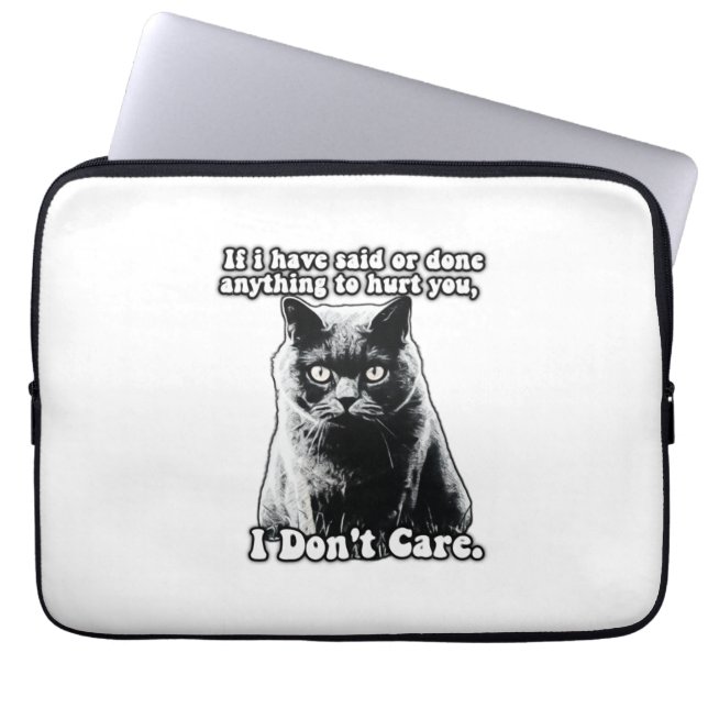 Funny grumpy cat meme for kitten persons & owners laptop sleeve (Front)