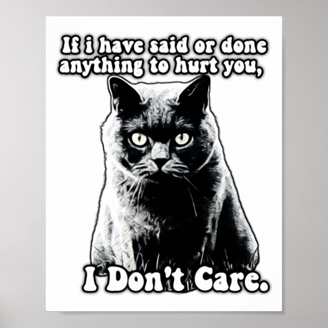Funny Grumpy Cat Meme For Kitten Persons Owners T  Poster (Front)