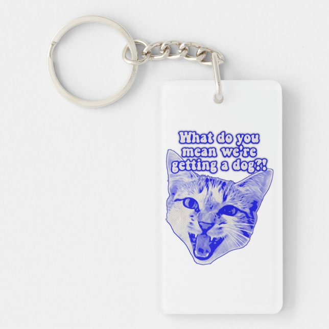 Funny grumpy cat meme for kitty and cat lovers key ring (Front)