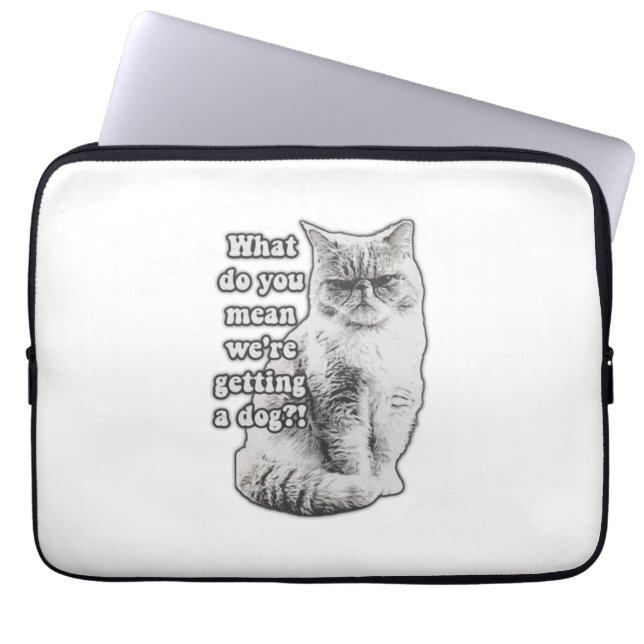 Funny grumpy cat meme for kitty lovers and owners laptop sleeve (Front)
