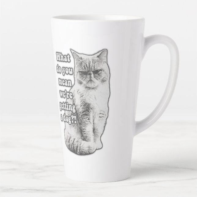Funny grumpy cat meme for kitty lovers and owners latte mug (Right)