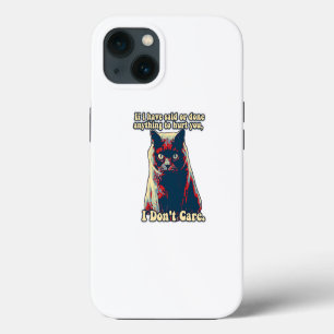Funny grumpy cat meme for kitty persons and lovers iPhone 13 case