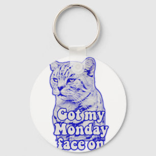 Funny grumpy cat meme for kitty persons and owners key ring