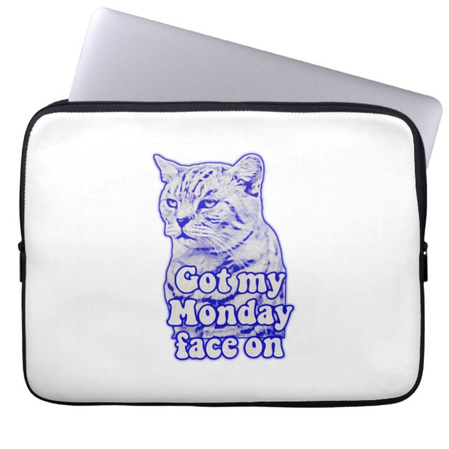 Funny grumpy cat meme for kitty persons and owners laptop sleeve (Front)
