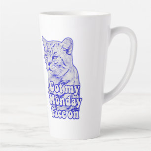 Funny grumpy cat meme for kitty persons and owners latte mug