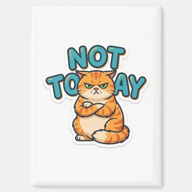 Funny Grumpy Cat Not Today T-Shirt Magnet (Front)