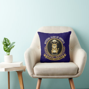 Funny Grumpy Cat Official Club of Grunts Sarcas Cushion