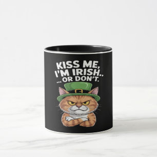 Funny Grumpy Cat St. Patrick's Day "Kiss Me Mug