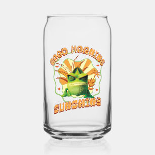 Funny Grumpy Chameleon Morning Humour Can Glass