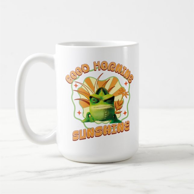 Funny Grumpy Chameleon Morning Humour Coffee Mug (Left)