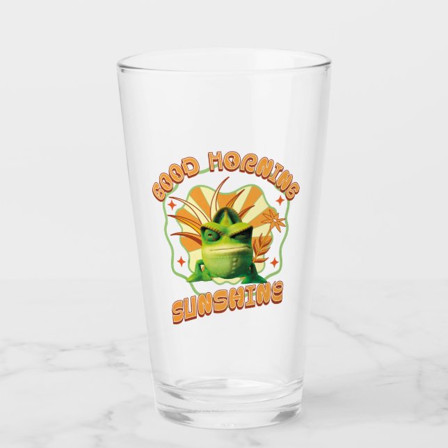 Funny Grumpy Chameleon Morning Humour Glass (Front)