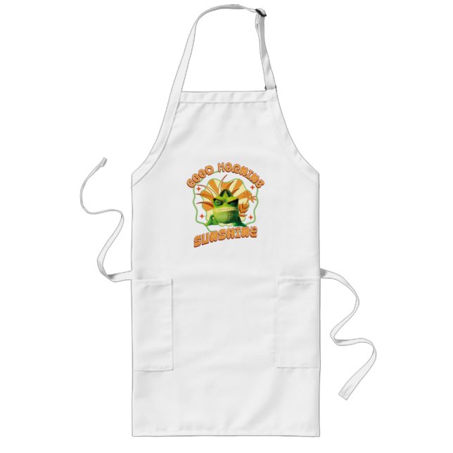 Funny Grumpy Chameleon Morning Humour Long Apron (Front)