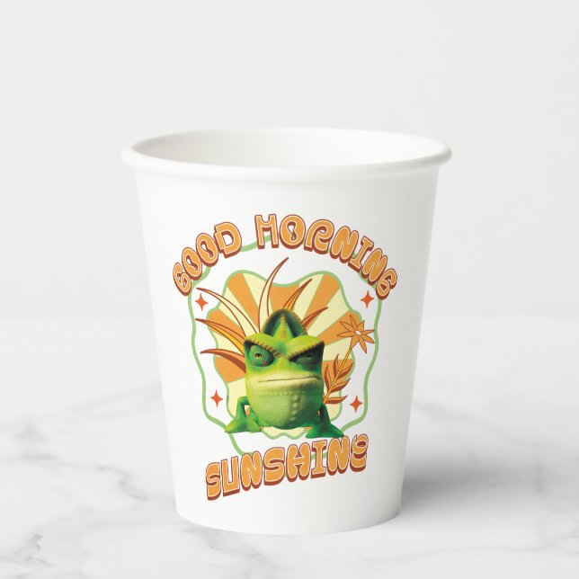 Funny Grumpy Chameleon Morning Humour Paper Cups (Front)