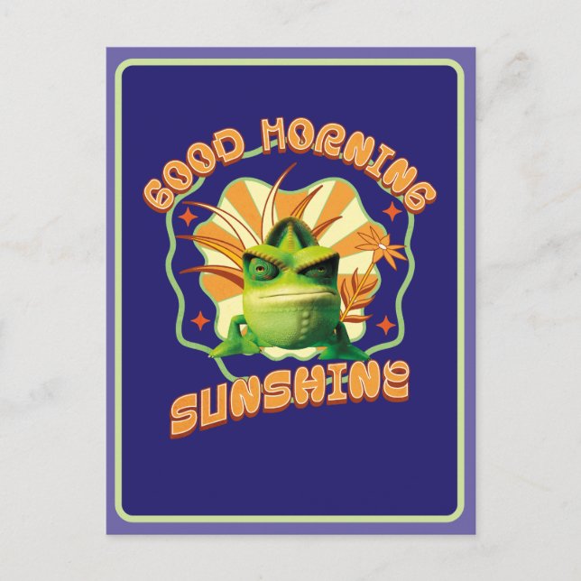 Funny Grumpy Chameleon Morning Humour Postcard (Front)