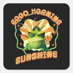 Funny Grumpy Chameleon Morning Humour Square Sticker
