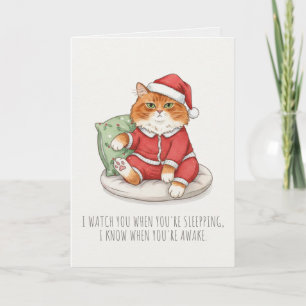 Funny Grumpy Christmas Cat Card