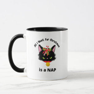 Funny Grumpy Christmas Cat Mug