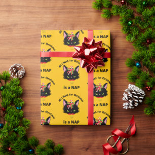 Funny Grumpy Christmas Cat Wrapping Paper